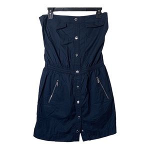 Michael Kors Navy Strapless Casual Dress